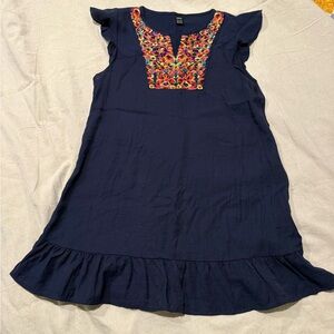 Shein Navy Dress with Colorful Embroidery